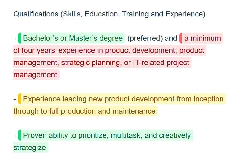 AI matching job requirements to candidate qualifications