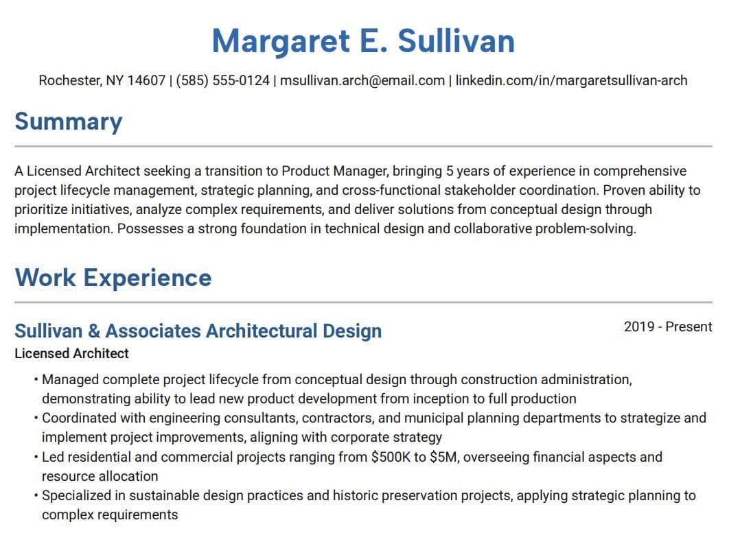 Professional resume template optimized for both ATS and human readers